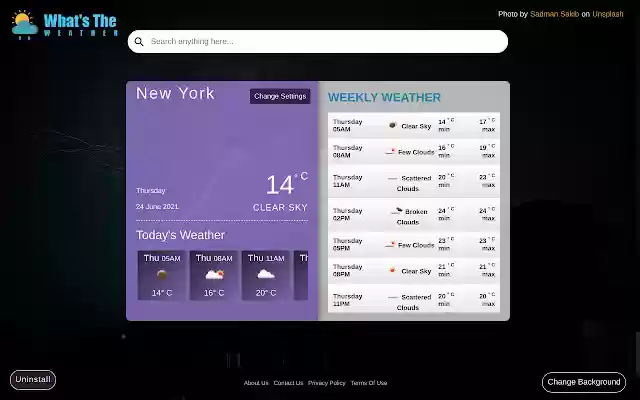 Whats The Weather Extension from Chrome web store to be run with OffiDocs Chromium online Whats The Weather Extension from Chrome web store to be run with OffiDocs Chromium online