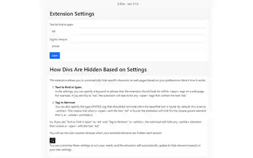 X Divs from Chrome web store to be run with OffiDocs Chromium online X Divs from Chrome web store to be run with OffiDocs Chromium online