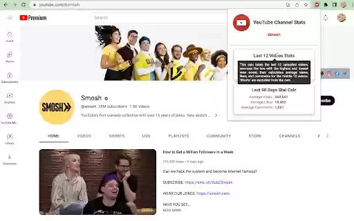 YouTube Channel Stats from Chrome web store to be run with OffiDocs Chromium online YouTube Channel Stats from Chrome web store to be run with OffiDocs Chromium online