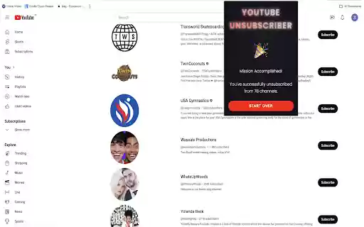 YT Unsubscriber from Chrome web store to be run with OffiDocs Chromium online YT Unsubscriber from Chrome web store to be run with OffiDocs Chromium online