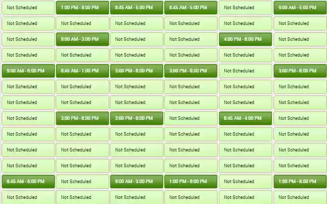 Zenoti Weekly Schedule Viewer from Chrome web store to be run with OffiDocs Chromium online Zenoti Weekly Schedule Viewer from Chrome web store to be run with OffiDocs Chromium online