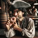 1700s man eating donut