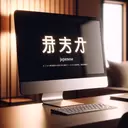 japan text on the computer